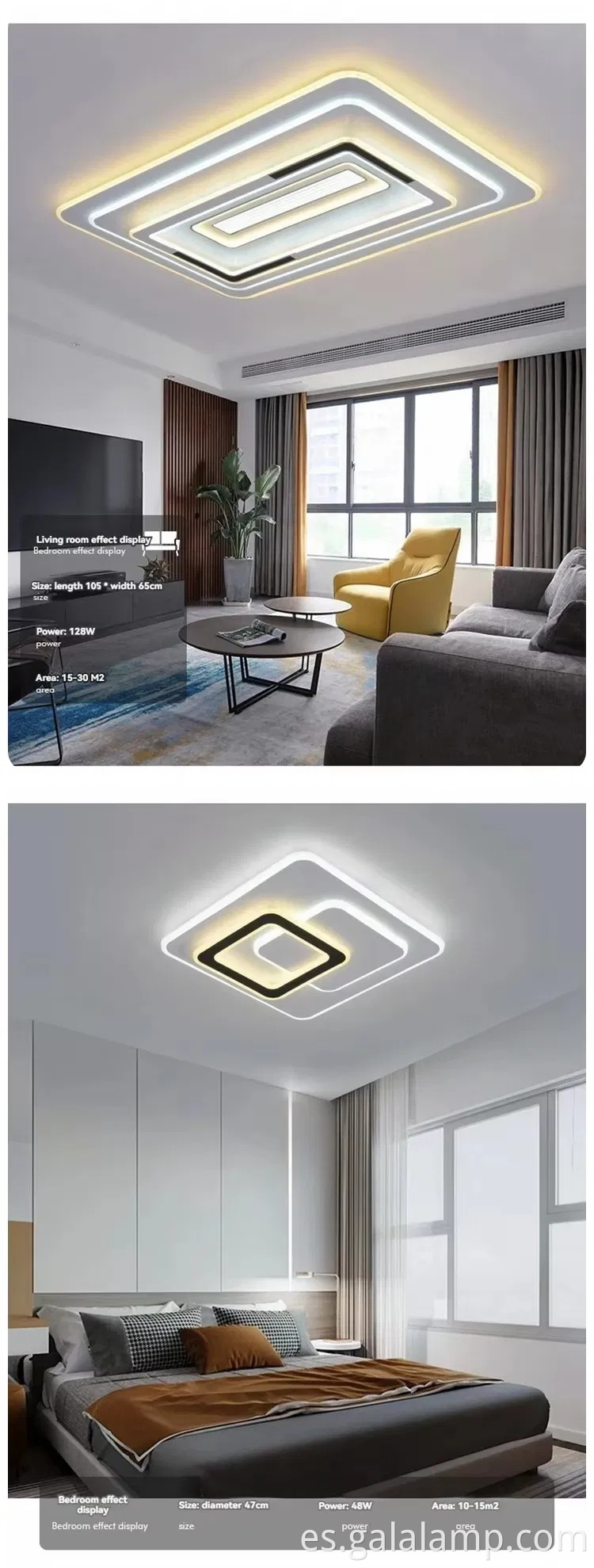 Elegante luz de techo de cristal para iluminación casera de espectro completo